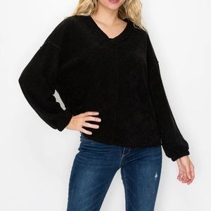 NWT Nordstrom Kirious Los Angeles Balloon Sleeve Knit V Neck Sweater
